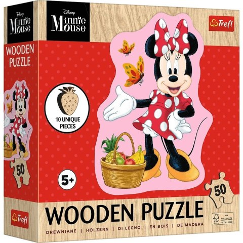 Puzzle drewniane 50 elementów Wesoła Minnie