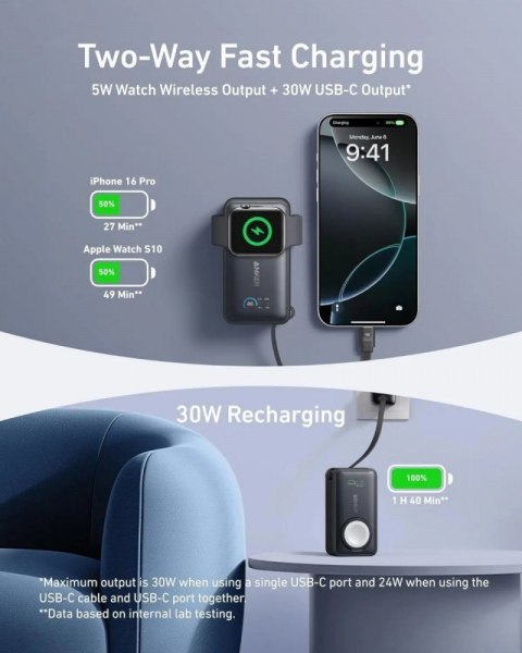 Powerbank Apple Watch MagGo 10000mAh czarny Powerbank Apple Watch MagGo 10000mAh czarny