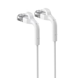 Patchcord kat.6a U/FTP 1Gbps miedź kabel sieciowy skrętka, łamana końcówka 10m biały
