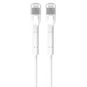 Patchcord kat.6a U/FTP 1Gbps miedź kabel sieciowy skrętka, łamana końcówka 3m biały