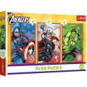 Puzzle 3x50 elementów Twój bohater Avengers
