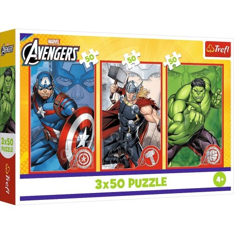 Puzzle 3x50 elementów Twój bohater Avengers