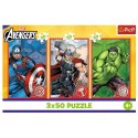 Puzzle 3x50 elementów Twój bohater Avengers