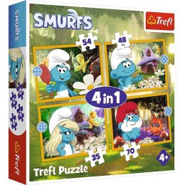 Puzzle 4w1 Życie w Wiosce Smerfów