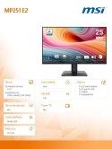 Monitor 24.5 cala PRO MP251 E2 LED/FHD/Flat/120Hz/czarny