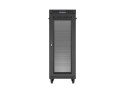 Szafa instalacyjna rack stojąca 19 cali 32U 600x1000 drzwi perforowane LCD czarna (Flat pack)