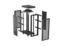 Szafa instalacyjna rack stojąca 19 cali 32U 600x1000 drzwi perforowane LCD czarna (Flat pack)