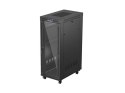 Szafa instalacyjna rack stojąca 19 cali 32U 600x1000 drzwi przeszklone LCD czarna (Flat pack)