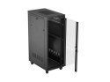 Szafa instalacyjna rack stojąca 19 cali 32U 600x1000 drzwi przeszklone LCD czarna (Flat pack)