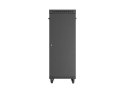 Szafa instalacyjna rack stojąca 19 cali 32U 600x1000 drzwi przeszklone LCD czarna (Flat pack)
