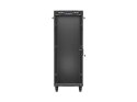 Szafa instalacyjna rack stojąca 19 cali 32U 600x1000 drzwi przeszklone LCD czarna (Flat pack)
