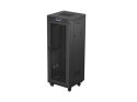 Szafa instalacyjna rack stojąca 19 cali 32U 600x600 drzwi perforowane LCD czarna (Flat pack)