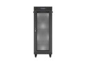 Szafa instalacyjna rack stojąca 19 cali 32U 600x600 drzwi perforowane LCD czarna (Flat pack)