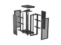 Szafa instalacyjna rack stojąca 19 cali 32U 600x600 drzwi perforowane LCD czarna (Flat pack)