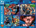 Puzzle 4x250 elementów Superman Odwaga