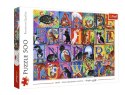 Puzzle 500 elementów Koci alfabet