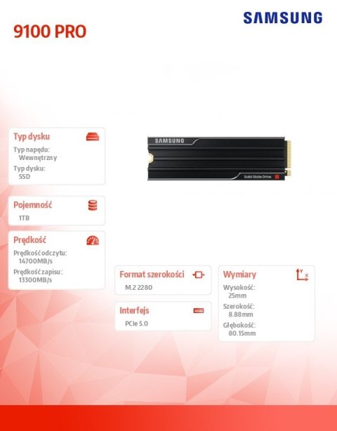 Dysk SSD9100PRO Heatsink NVMe MZ-VAP1T0CW
