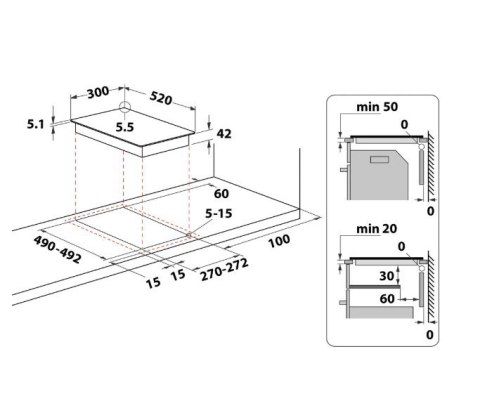 Płyta ceramiczna 2 pola WRD6030B