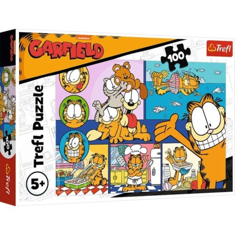 Puzzle 100 elementów Leniwy Garfield