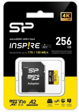 Karta pamięci microSDXC Inspire 256GB UHS-I U3 A2 V30 4K TLC