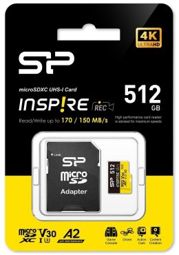Karta pamięci microSDXC Inspire 512GB UHS-I U3 A2 V30 4K TLC