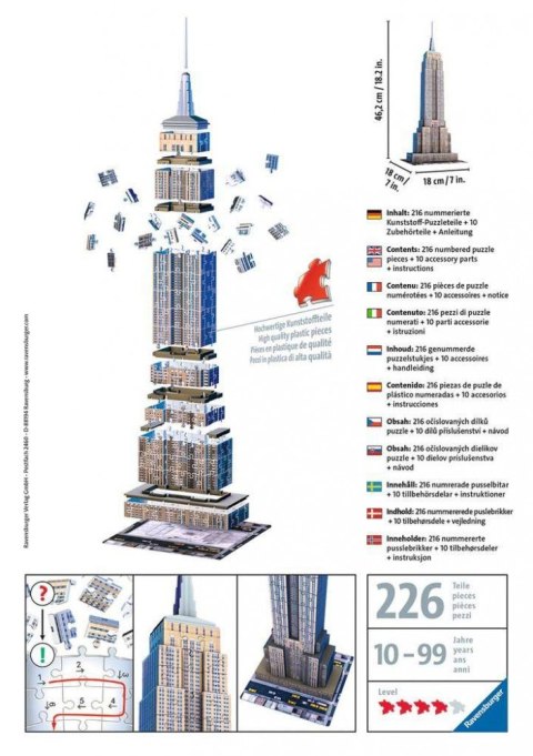 Puzzle 3D 216 elementów Empire State Building Puzzle 3D 216 elementów Empire State Building