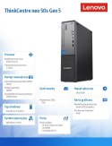 Komputer ThinkCentre Neo 50s G5 SFF 12XF002BPB W11Pro i5-14400/16GB/1TB/INT/DVD/3YRS OS