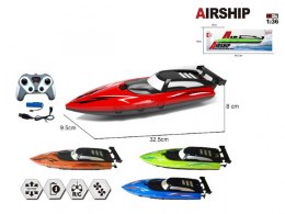 Motorówka R/C 4 z ładowarką USB 4 kolory MIX