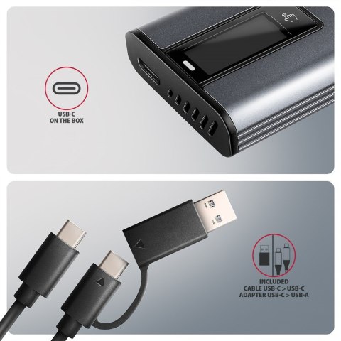 EEM2-SD2 Obudowa zewnętrzna aluminiowa bezśrubowa USB-A/C 3.2 Gen2 M.2 NVMe/SATA display LCD