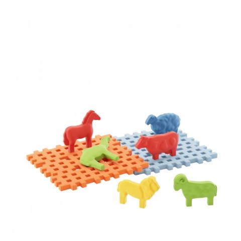 Klocki Mini Waffle - Zwierzęta z podstawą