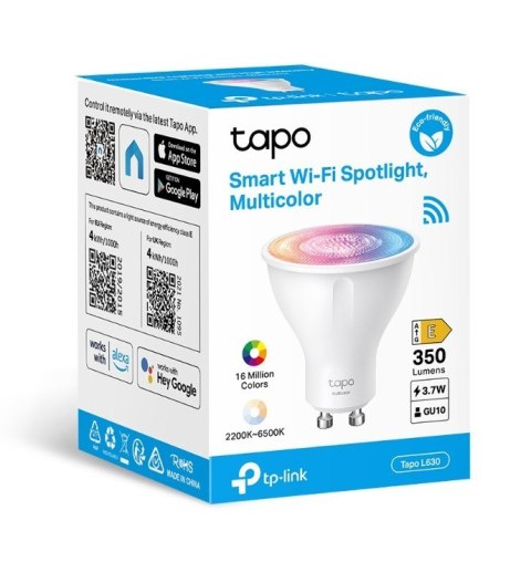 Żarówka punktowa wielokolorowa Smart Wi-Fi SPEC: 2.4 GHz, IEEE 802.11b/g/n, GU10 Base, 220-240 V, 50/60 Hz, 350 lm, 3.7 W, 2200- Żarówka punktowa wielokolorowa Smart Wi-Fi SPEC: 2.4 GHz, IEEE 802.11b/g/n, GU10 Base, 220-240 V, 50/60 Hz, 350 lm, 3.7 W, 2200-