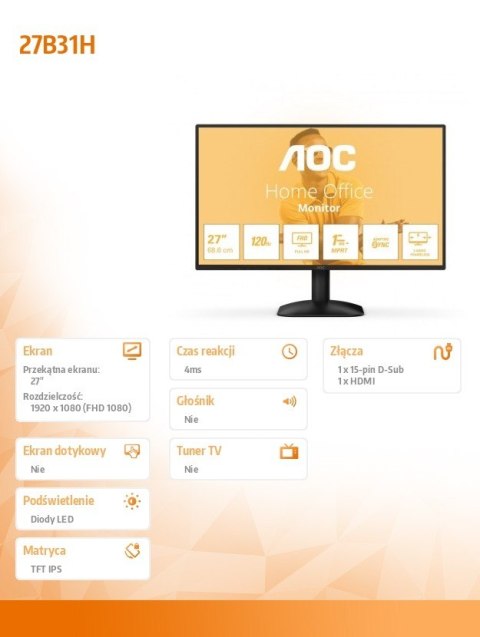 Monitor 27B31H 27 cali IPS 120Hz HDMI VGA