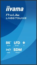 Monitor 86 cali LH8675UHS-B2AG,24/7,IPS,ANDROID.11,4K, WiFi, iiSignage2, FailOver, EShare, 24/7, full daisy chain
