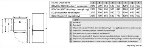 Chłodziarko-zamrażarka KGE49AICA