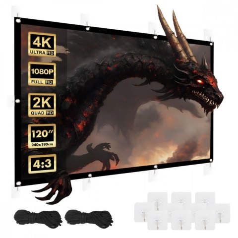 Ekran projekcyjny 120 cali , 4:3, MC-169