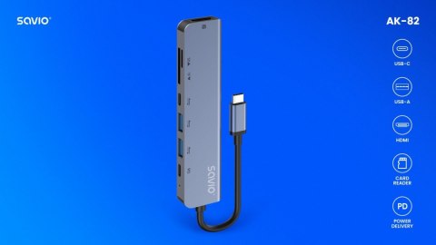 HUB USB-C 7w1 AK-82 HUB USB-C 7w1 AK-82