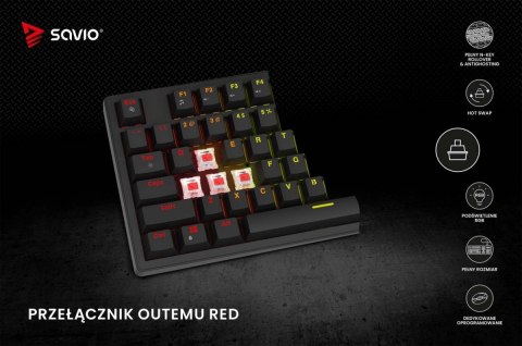 Klawiatura mechaniczna STYX Outemu Red Hot Swap RGB Klawiatura mechaniczna STYX Outemu Red Hot Swap RGB