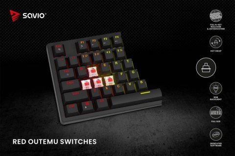Klawiatura mechaniczna STYX Outemu Red Hot Swap RGB Klawiatura mechaniczna STYX Outemu Red Hot Swap RGB