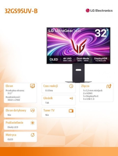 Monitor 32 cale 32GS95UV-B UHD UltraGear