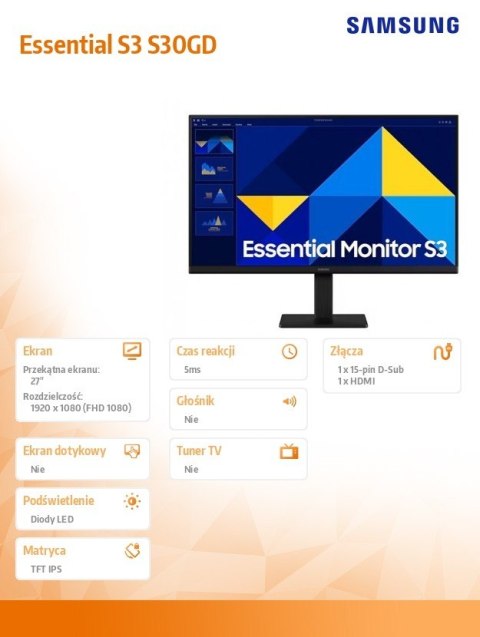 Monitor 27 cali LS27D304GAUXEN