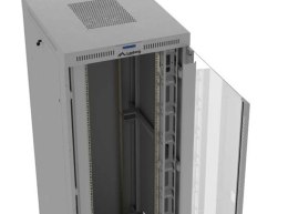 Szafa instalacyjna rack stojąca 47U 800x1000 szara drzwi przeszkolne LCD ( flat pack) V2