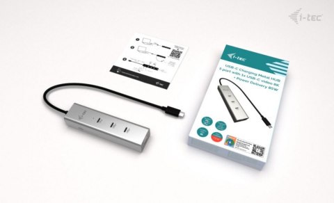 HUB USB-C Charging Metal 5 port with USB-C video 8K + Power Delivery 85W HUB USB-C Charging Metal 5 port with USB-C video 8K + Power Delivery 85W