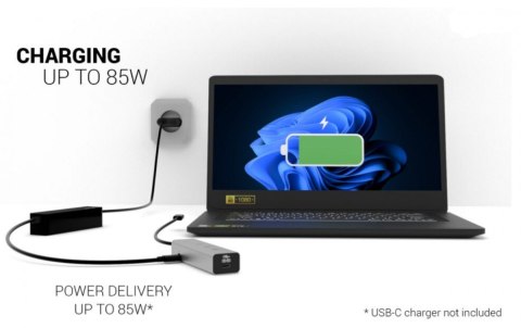 HUB USB-C Charging Metal 5 port with USB-C video 8K + Power Delivery 85W HUB USB-C Charging Metal 5 port with USB-C video 8K + Power Delivery 85W