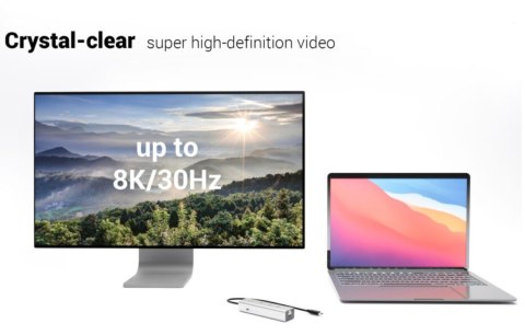 HUB USB-C Charging Metal 5 port with USB-C video 8K + Power Delivery 85W HUB USB-C Charging Metal 5 port with USB-C video 8K + Power Delivery 85W
