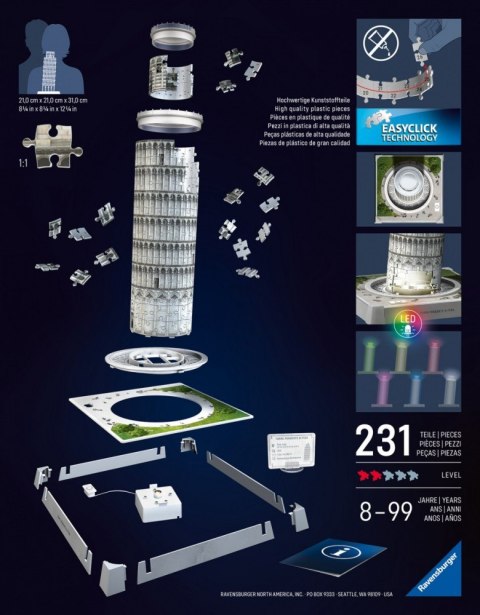 Puzzle 3D Krzywa Wieża w Pizie