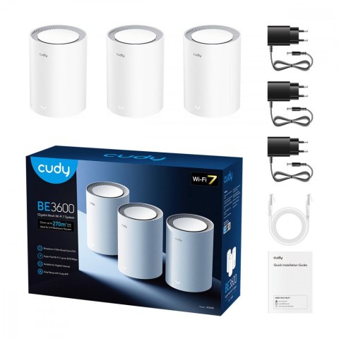 Router M3600 System WiFi Mesh BE3600 Gigabit Dual Band Wi-Fi 7 Mesh Solution 3-Pak Router M3600 System WiFi Mesh BE3600 Gigabit Dual Band Wi-Fi 7 Mesh Solution 3-Pak