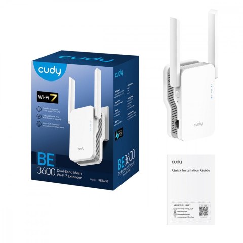 Wzmacniacz sygnału BE3600 Wi-Fi 7 Mesh Repeater, tryb punktu dostępowego, obsługa Cudy Mesh, 2880Mbps 5GHz + 688Mbps 2.4GHz Wzmacniacz sygnału BE3600 Wi-Fi 7 Mesh Repeater, tryb punktu dostępowego, obsługa Cudy Mesh, 2880Mbps 5GHz + 688Mbps 2.4GHz