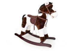 Koń na biegunach brązowo-biały