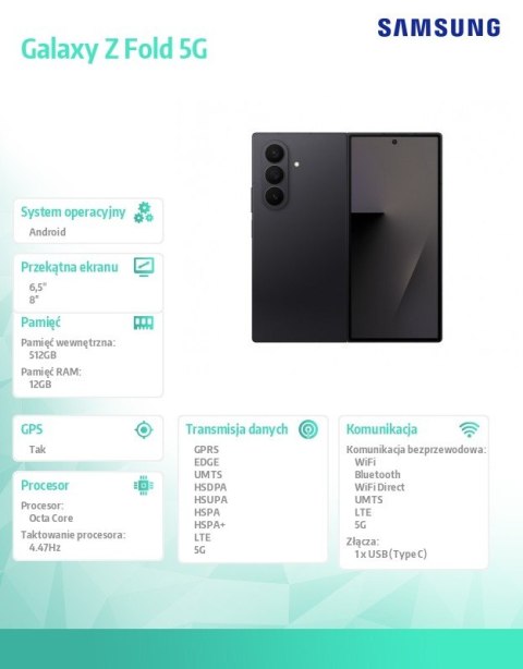 Smartfon Galaxy Z Fold 7 DualSIM 5G 12/512GB czarny