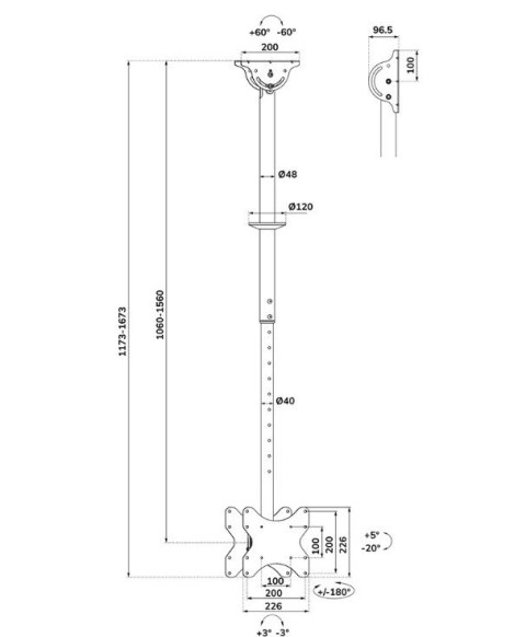 Uchwyt do TV/LCD CL35-340BL22 23-42 cale 45kg